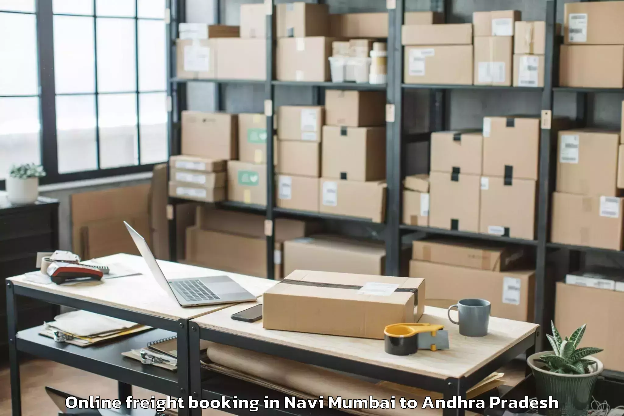 Quality Navi Mumbai to Vajrapukothuru Online Freight Booking